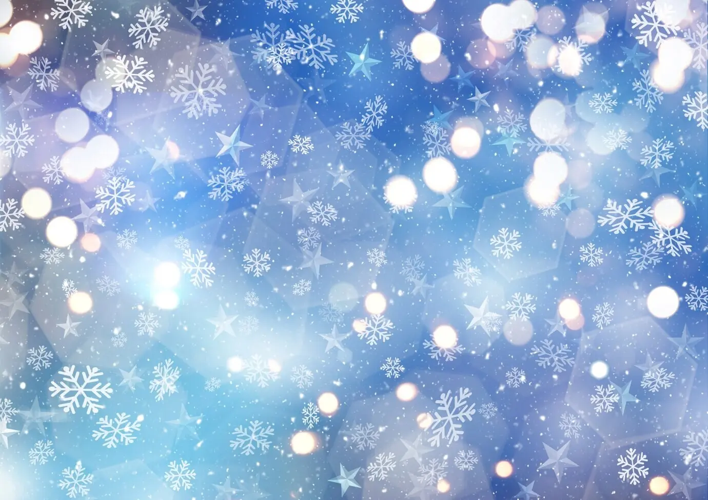 Снежный пейзаж со снежинками